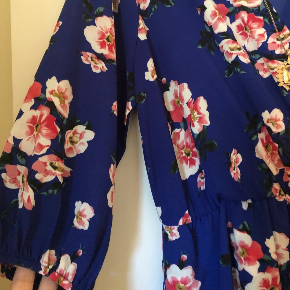 Royal blue floral dress - Picture 3 of 5